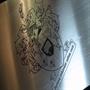 Laser Etched to Black Finish - Family Crest on Stainless Steel